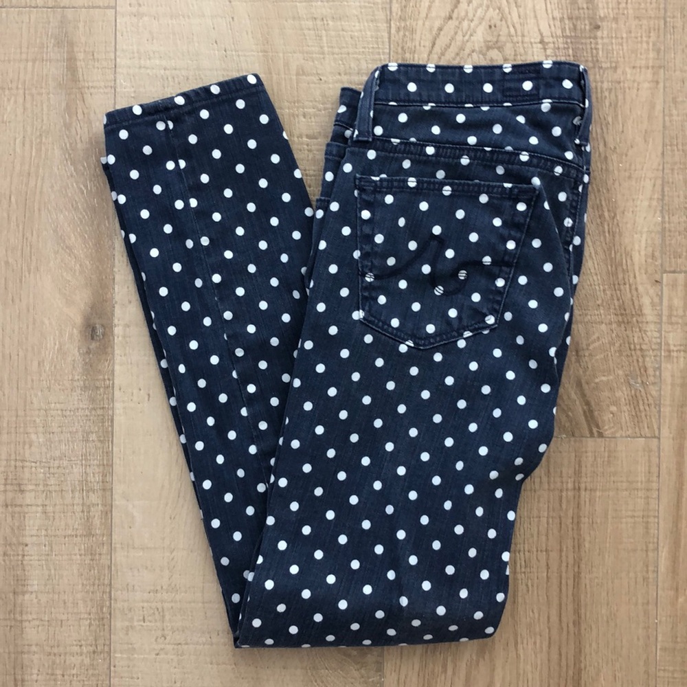 AG Adriano Goldschmied Polka Dot Stevie Ankle Jeans